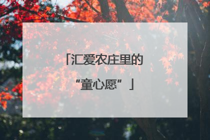 汇爱农庄里的“童心愿”