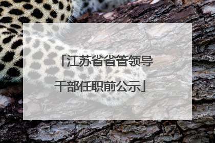 江苏省省管领导干部任职前公示