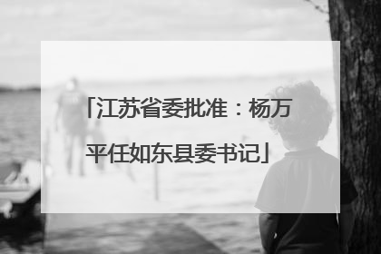 江苏省委批准：杨万平任如东县委书记
