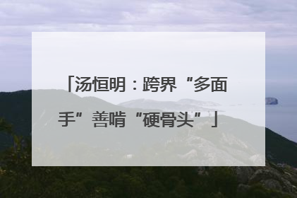 汤恒明：跨界“多面手”善啃“硬骨头”