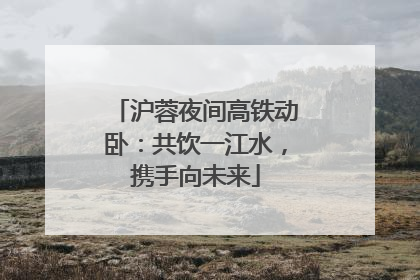 沪蓉夜间高铁动卧：共饮一江水，携手向未来
