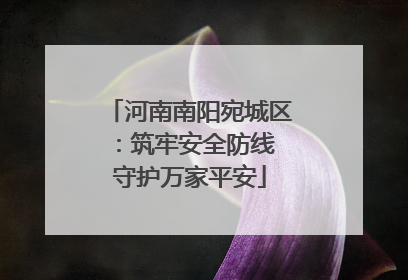 河南南阳宛城区：筑牢安全防线 守护万家平安