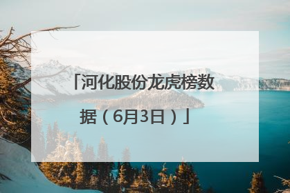 河化股份龙虎榜数据（6月3日）