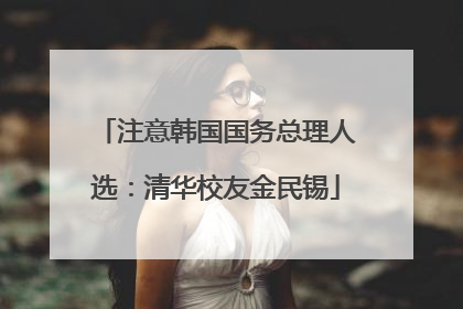 注意韩国国务总理人选：清华校友金民锡