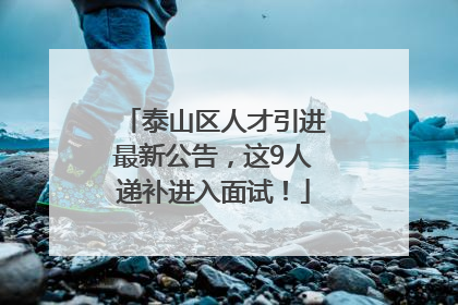 泰山区人才引进最新公告，这9人递补进入面试！