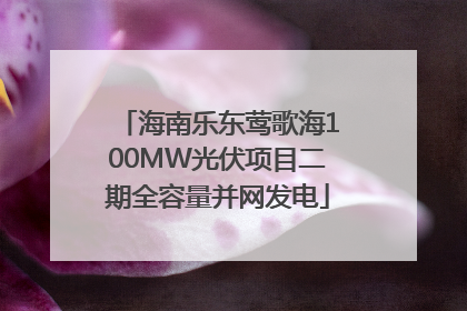 海南乐东莺歌海100MW光伏项目二期全容量并网发电