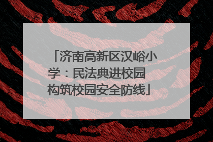济南高新区汉峪小学：民法典进校园 构筑校园安全防线