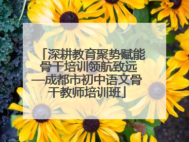深耕教育聚势赋能 骨干培训领航致远—成都市初中语文骨干教师培训班