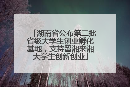 湖南省公布第二批省级大学生创业孵化基地，支持留湘来湘大学生创新创业