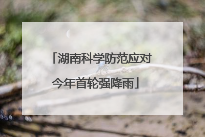 湖南科学防范应对今年首轮强降雨