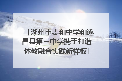 湖州市志和中学和遂昌县第三中学携手打造体教融合实践新样板