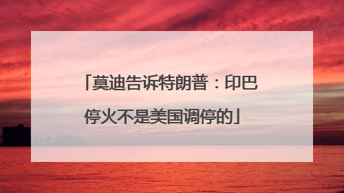 莫迪告诉特朗普：印巴停火不是美国调停的