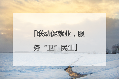 联动促就业，服务“卫”民生