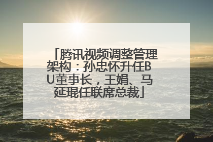 腾讯视频调整管理架构：孙忠怀升任BU董事长，王娟、马延琨任联席总裁