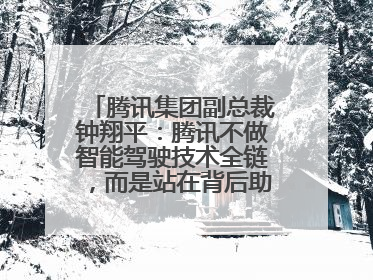 腾讯集团副总裁钟翔平：腾讯不做智能驾驶技术全链，而是站在背后助力技术平权