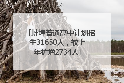 蚌埠普通高中计划招生31650人，较上年扩增2734人