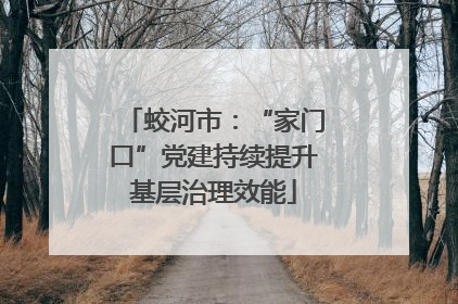 蛟河市：“家门口”党建持续提升基层治理效能