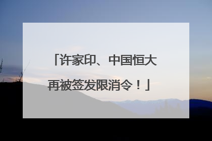 许家印、中国恒大再被签发限消令！