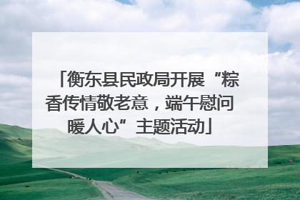 衡东县民政局开展“粽香传情敬老意，端午慰问暖人心”主题活动
