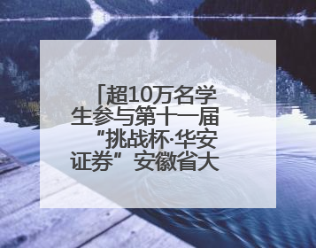 超10万名学生参与第十一届“挑战杯·华安证券”安徽省大学生课外学术科技作品竞赛