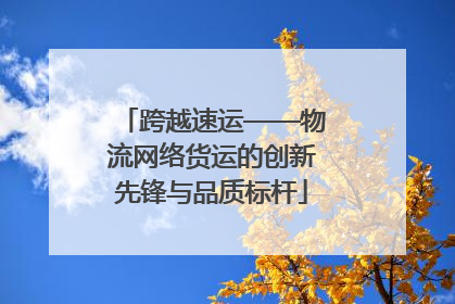 跨越速运——物流网络货运的创新先锋与品质标杆