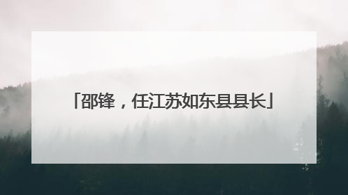 邵锋，任江苏如东县县长