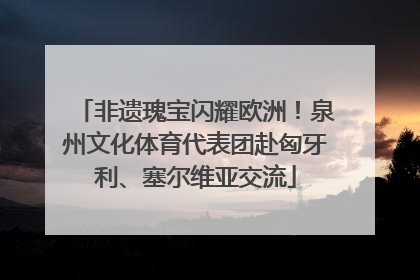 非遗瑰宝闪耀欧洲！泉州文化体育代表团赴匈牙利、塞尔维亚交流