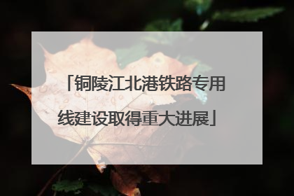 铜陵江北港铁路专用线建设取得重大进展