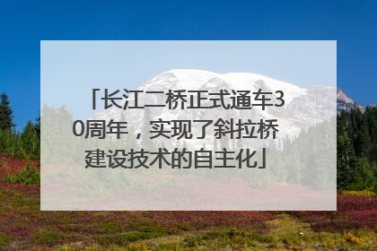 长江二桥正式通车30周年，实现了斜拉桥建设技术的自主化