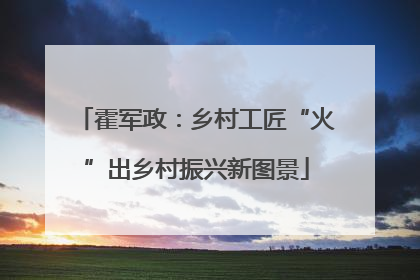 霍军政：乡村工匠“火”出乡村振兴新图景