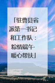 驻曹县省派第一书记和工作队：粽情端午·暖心帮扶
