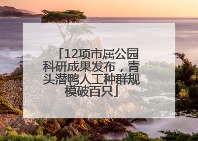 12项市属公园科研成果发布，青头潜鸭人工种群规模破百只