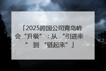 2025跨国公司青岛峰会“升级”：从 “引进来” 到 “链起来”