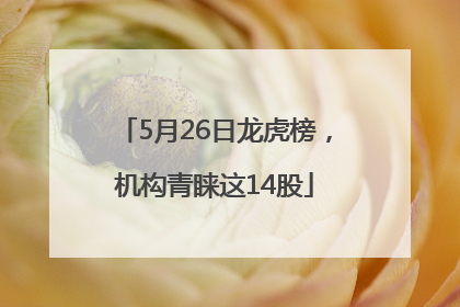 5月26日龙虎榜，机构青睐这14股